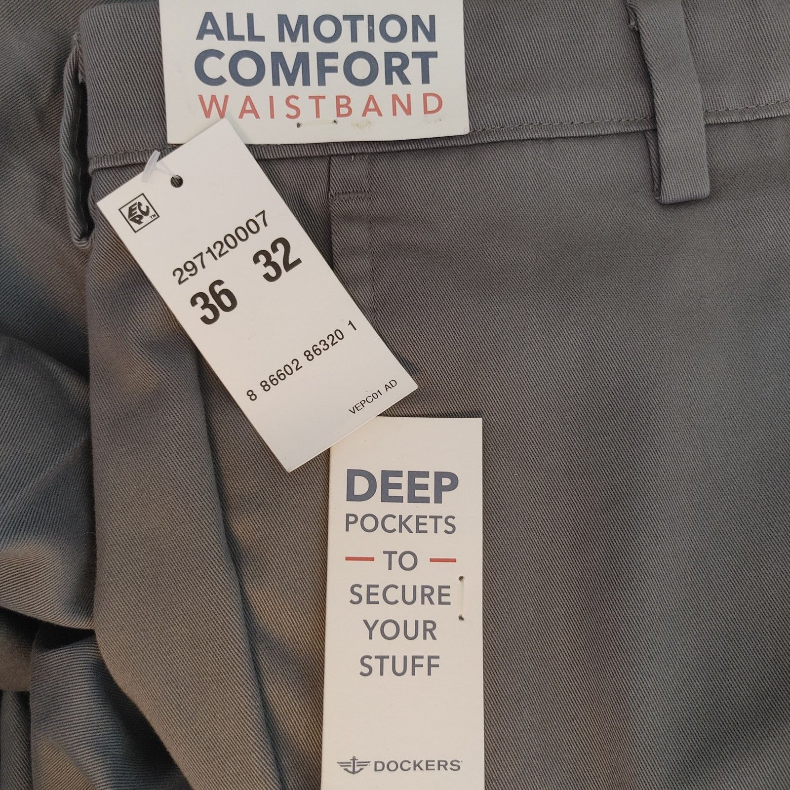 Dockers Dockers Men's 36 Gray Easy Khaki Straight Fit Dress Pants Size US 36 / EU 52 - 4 Thumbnail