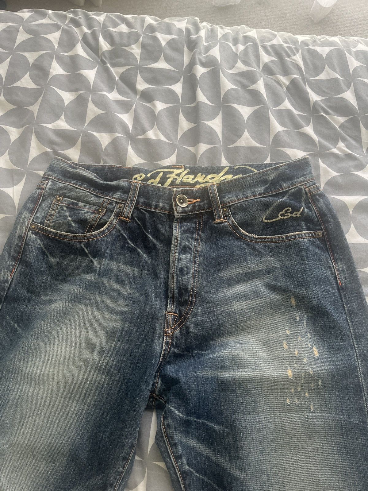 Ed Hardy Ed Hardy Embroidered Stone-washed Jeans Size US 32 / EU 48 - 5 Thumbnail