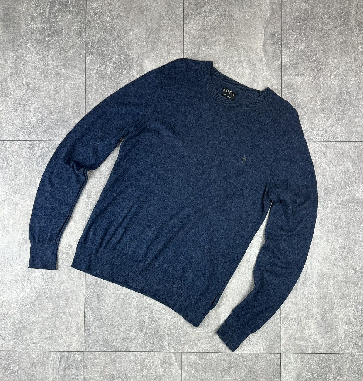 Allsaints Allsaints Small Logo Blue Crew Neck Sweater Size US M / EU 48-50 / 2 - 1 Thumbnail