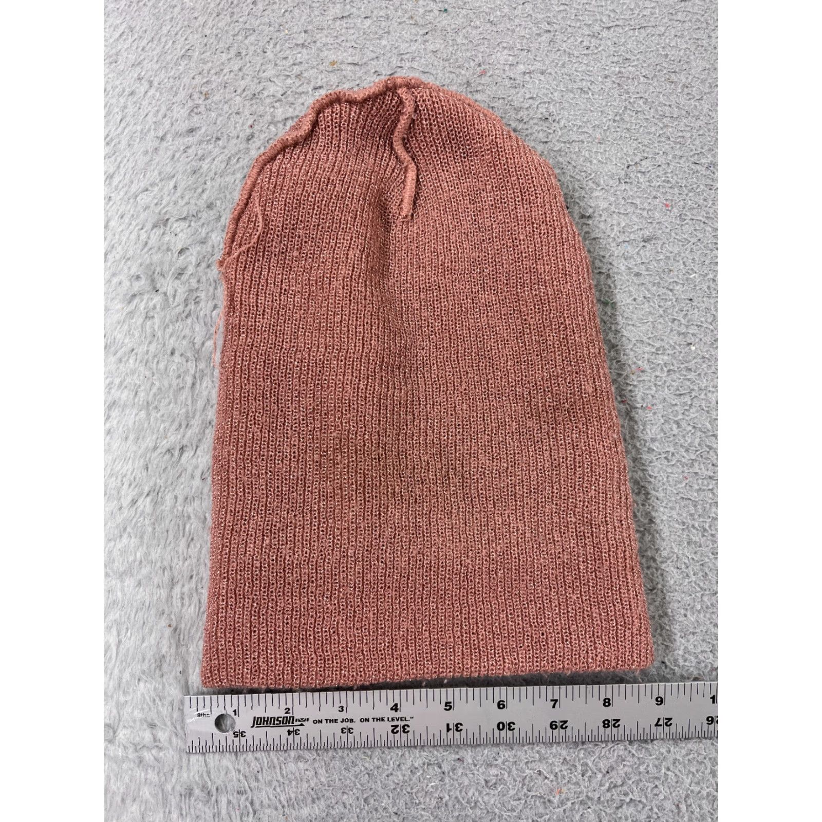 Vintage David and Young Beanie Toque Adult One Size Pink Knit Metallic Blend Sparkly Ski Solid Size ONE SIZE - 5 Thumbnail