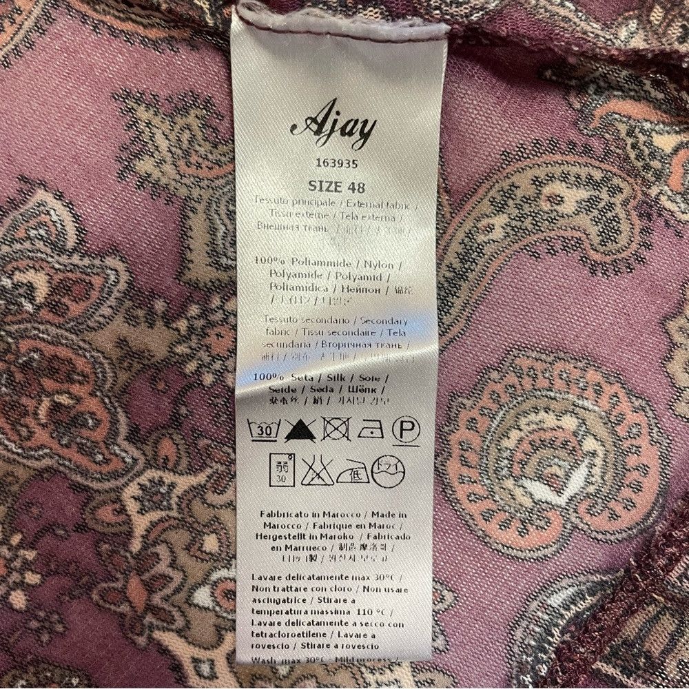 Other AJAY by LIU JO Long Sleeve Paisley Knit Neck Mesh Tunic Siz Size L / US 10 / IT 46 - 7 Thumbnail