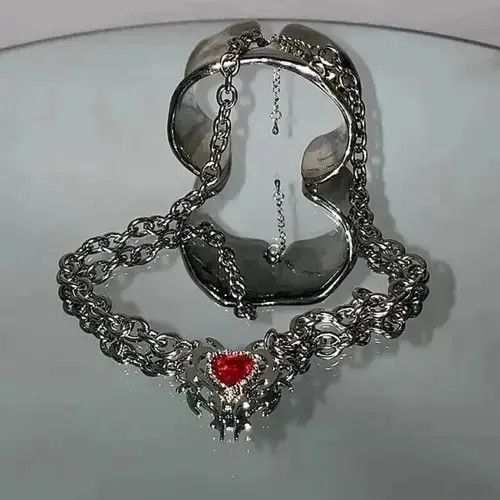 Jewelry Electro Chain Crystal Heart Silver Abstract Star Pop Fantasy, Men's