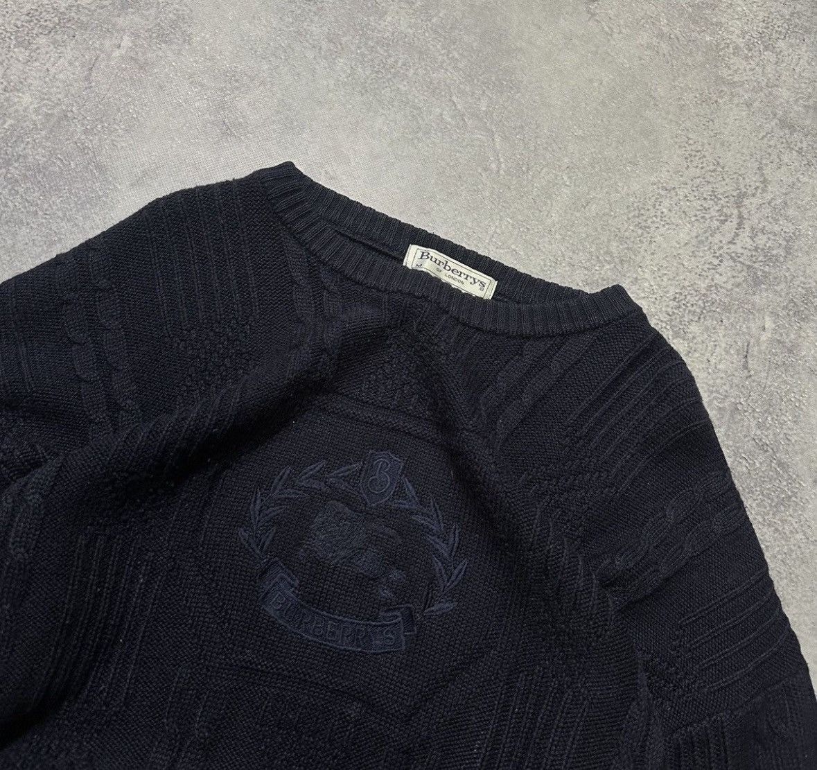 Burberry × Vintage Unique Vintage 90’s burberrys knitted sweater big logo Size US M / EU 48-50 / 2 - 5 Thumbnail