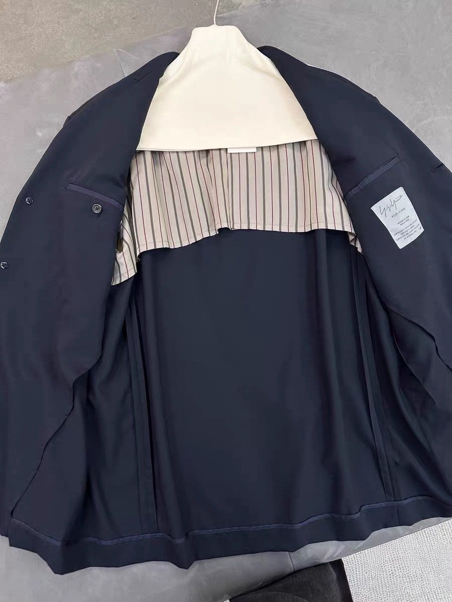 Yohji Yamamoto Yohji Yamamoto Pour Homme SS93 Pinstripe Switching Jacket Size US M / EU 48-50 / 2 - 12 Thumbnail