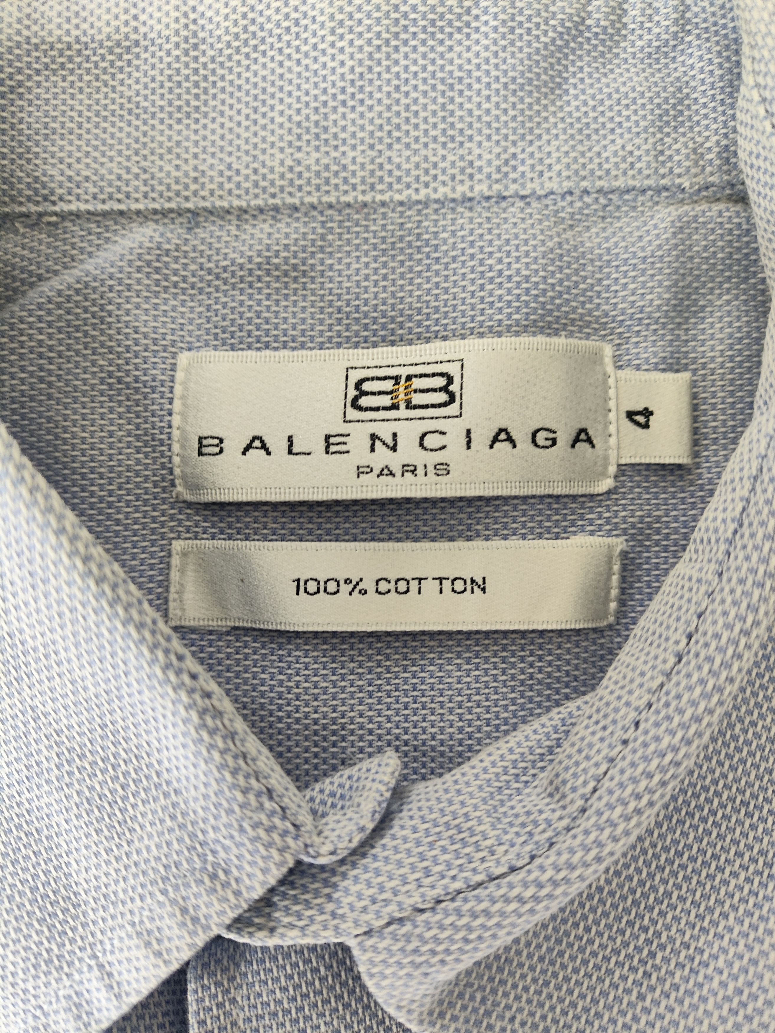 Balenciaga Archive baby blue polo shirt Size US XL / EU 56 / 4 - 3 Thumbnail