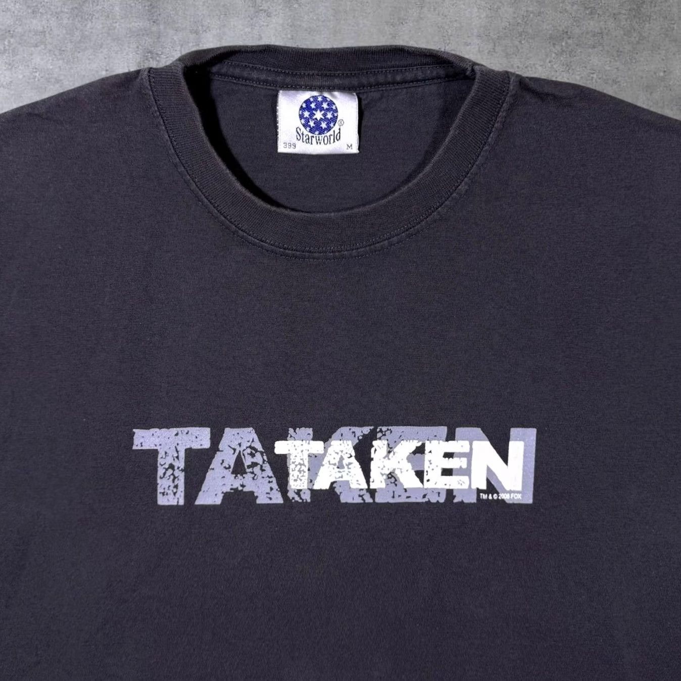 Logo 7 Taken (2008) Movie Promo Logo Spellout Graphic Faded Black T-Shirt Medium Mens Shirt Short Sleeve Cotton Logo Black 2008 Movie Promo Mens M Size US M / EU 48-50 / 2 - 4 Thumbnail