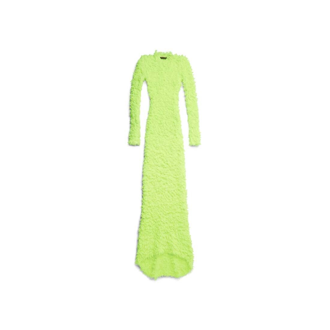 Balenciaga o1bcso1str0525 Fluffy Maxi Dress in Fluo Yellow Size M / US 6-8 / IT 42-44 - 1 Thumbnail