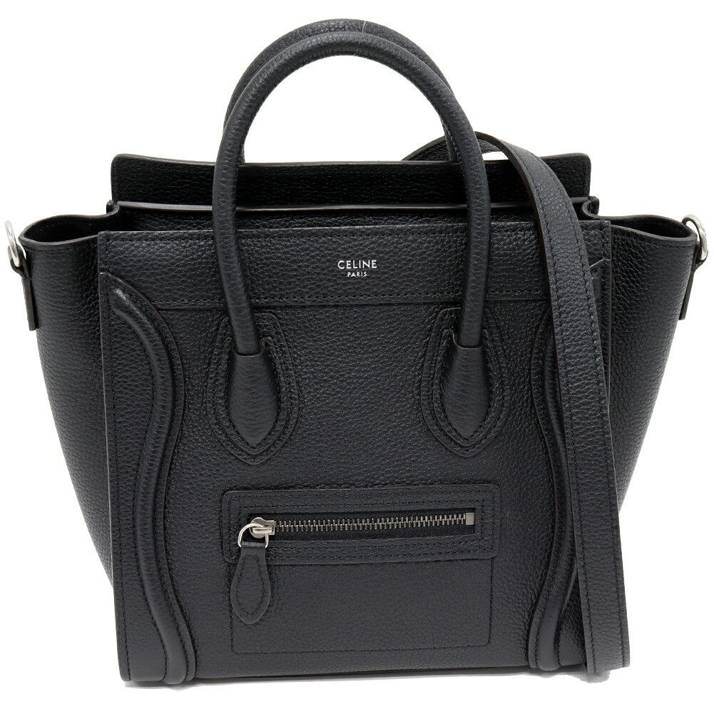 Celine Celine Luggage Nano Shopper Drummed Calfskin 2way Bag Leather Shoulder Bag 189243DRU.38NO DUTY FREE for USA