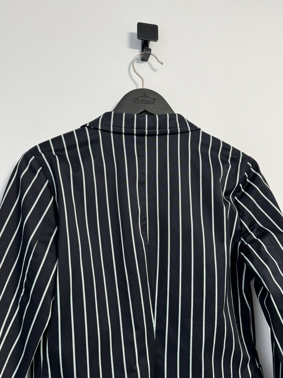 Lacoste LACOSTE Womens 2 Button Blazer Jacket Medium Black Striped Size M / US 6-8 / IT 42-44 - 17 Thumbnail