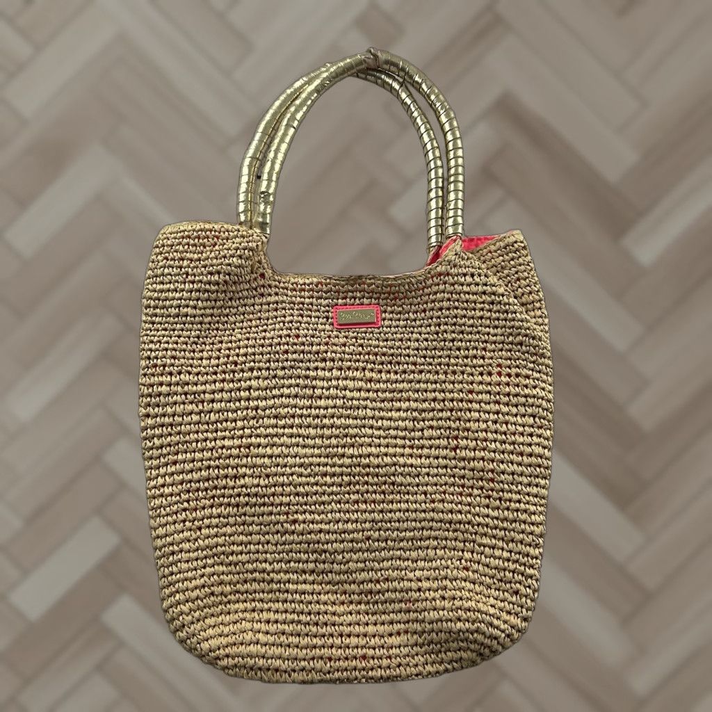 Lilly Pulitzer Lilly Pulitzer Shoulder Bag Beige Gold Over The Shoulder Bag Womens Bag Size ONE SIZE - 1 Thumbnail