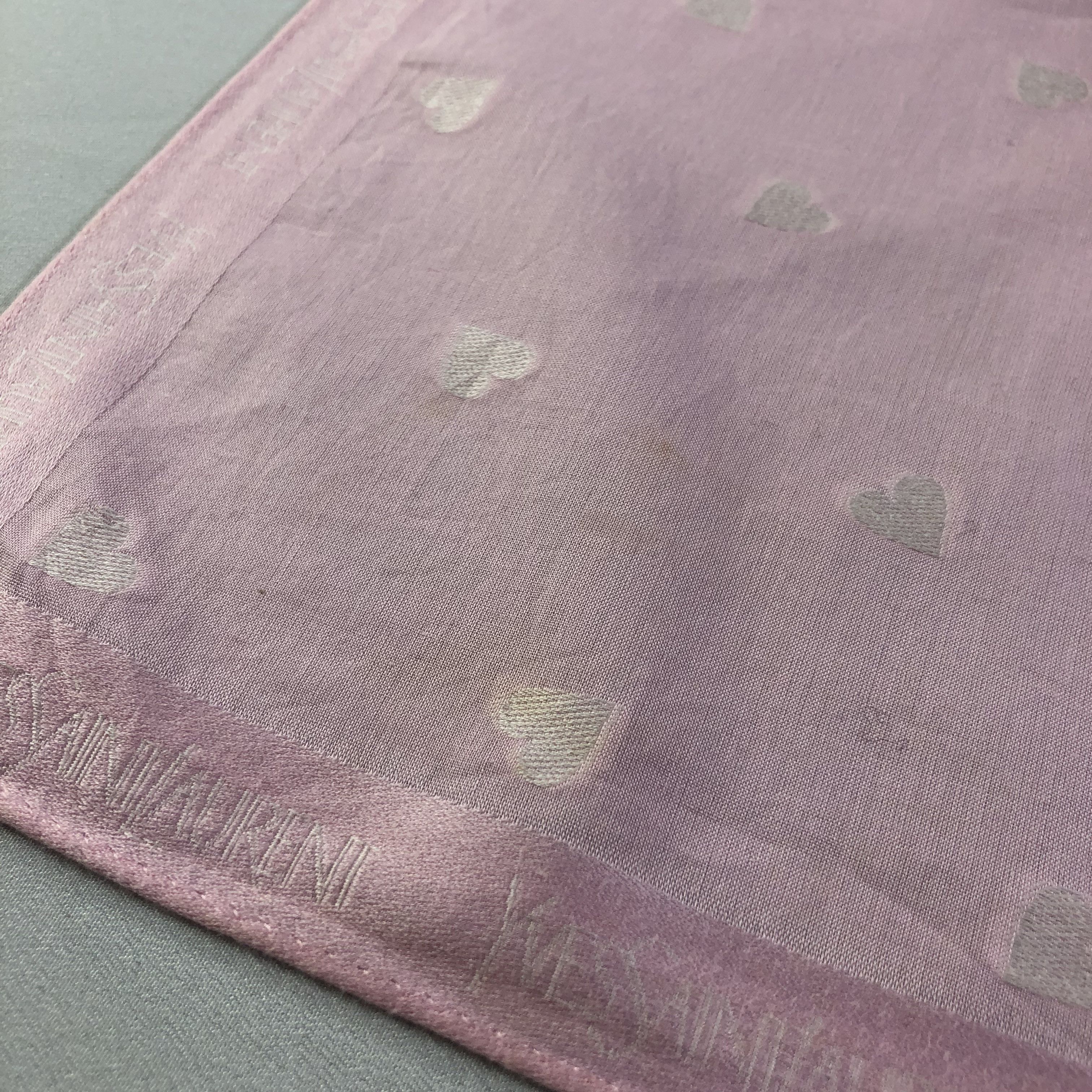 Yves Saint Laurent YSL Pink Loves Handkerchief Neckerchief Bandana H1740 Size ONE SIZE - 12 Thumbnail