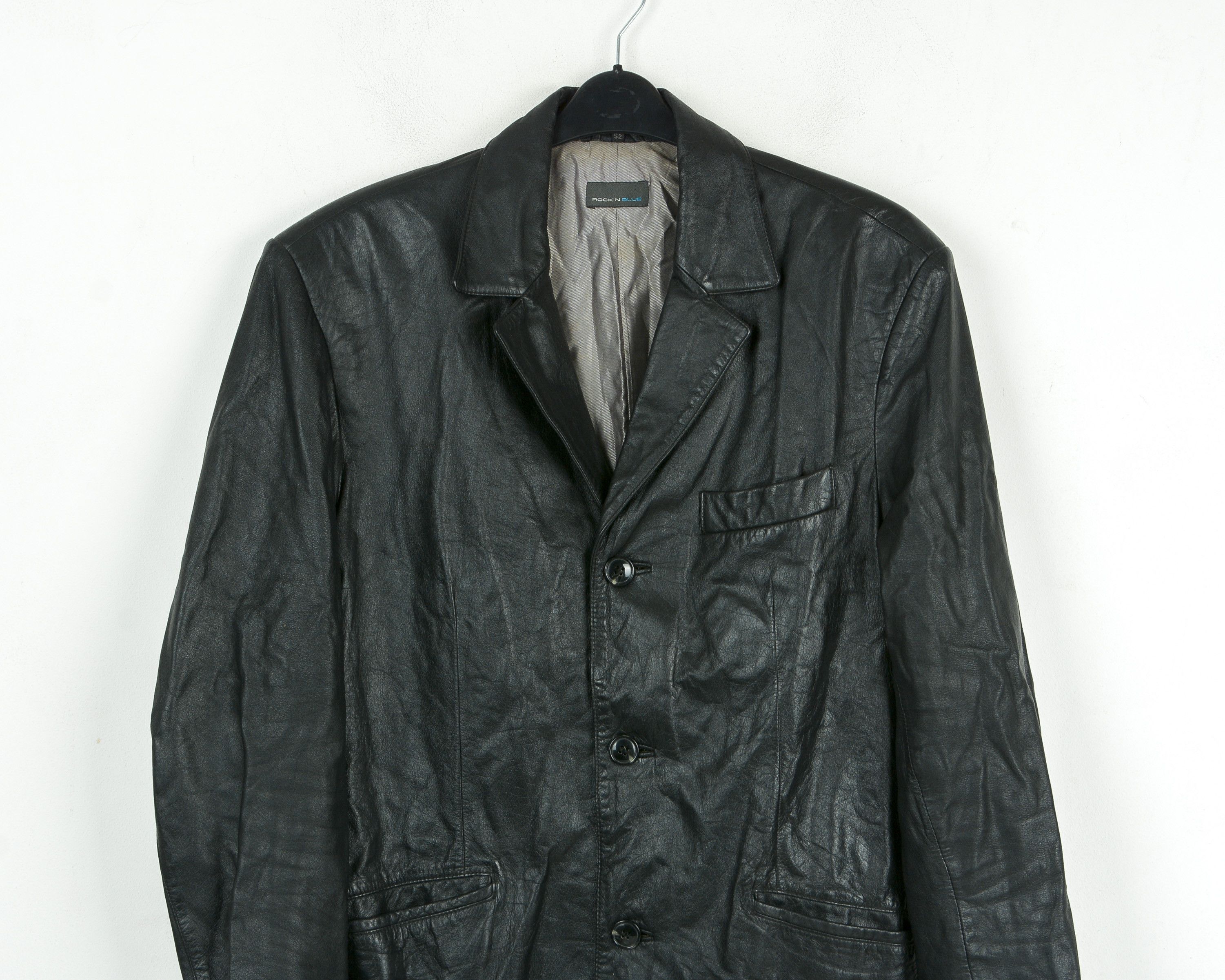 Band Tees × Vintage ROCK'N BLUE Genuine Leather EU 52 Over Coat Jacket Blazer Size US L / EU 52-54 / 3 - 7 Thumbnail