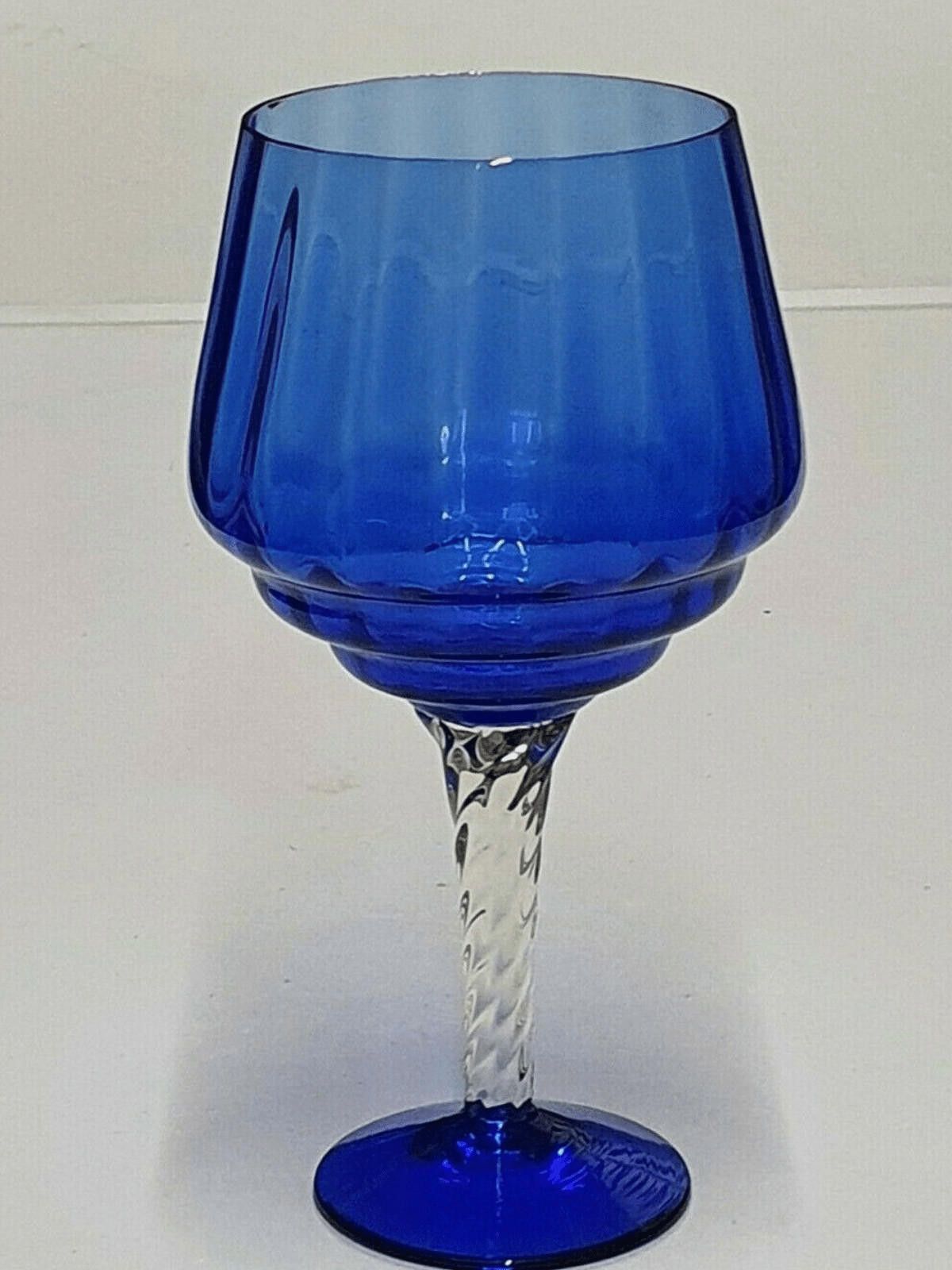 Poeme Bohemien Bohemia Vintage Extra Large Blue Crystal Brandy Glass 9 2/3" Size ONE SIZE - 1 Thumbnail