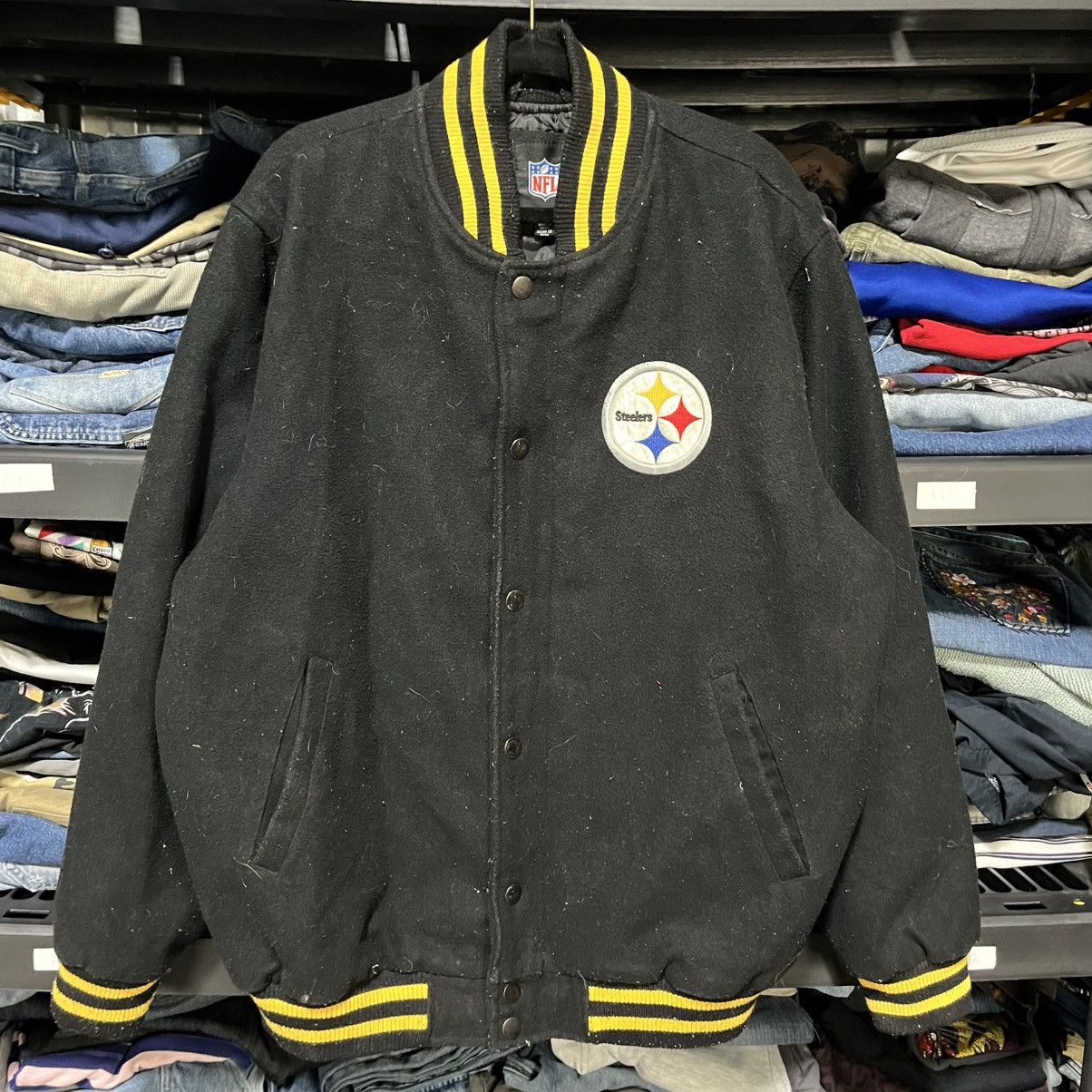NFL VINTAGE PITTSBURGH STEELERS NFL VARSITY BOMBER JACKET XL Size US XL / EU 56 / 4 - 3 Thumbnail