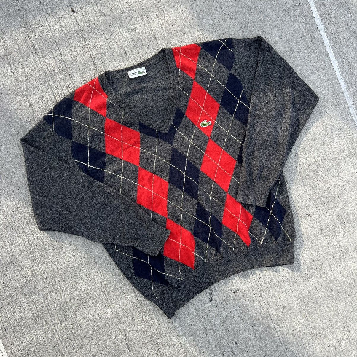 Lacoste × Vintage 90s Gap Knit Tennis Golf Sweater Red Heavy Cotton L Size US L / EU 52-54 / 3 - 2 Thumbnail
