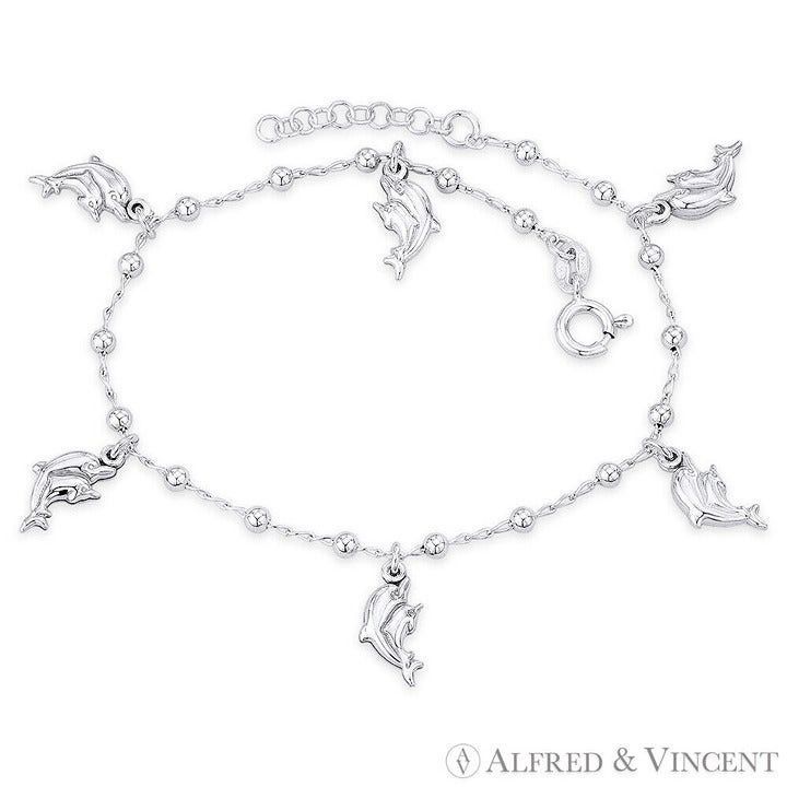 Other Mom & Baby Dolphin, Bead & Cable Chain Charm Anklet Size ONE SIZE - 1 Preview
