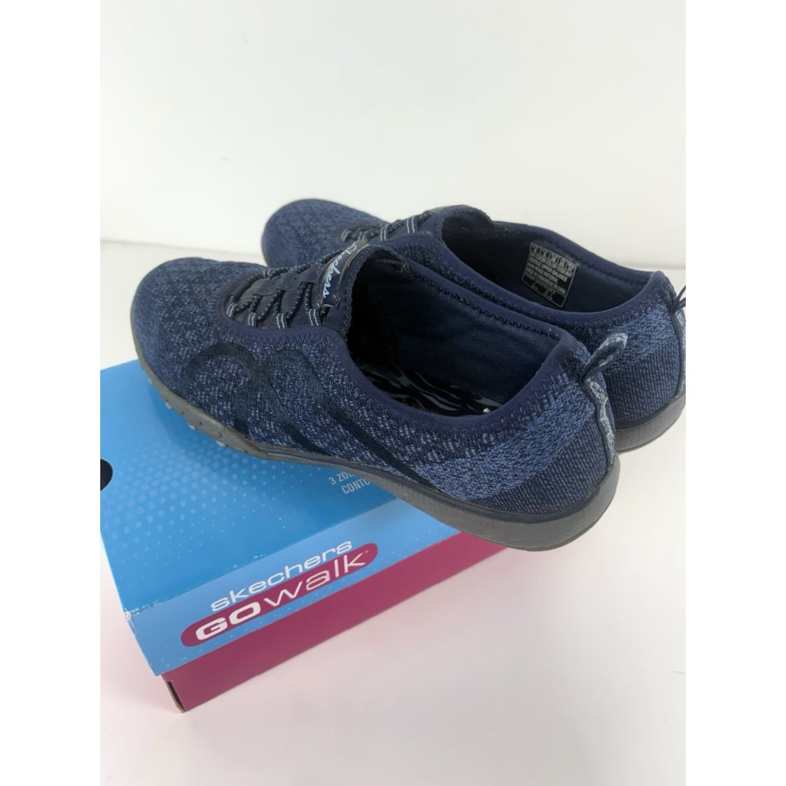 SKECHERS Skechers Navy Relaxed Fit Air Cooled Memory Foam Slip On Sneakers Womens 8 Size US 8 / IT 38 - 2 Thumbnail