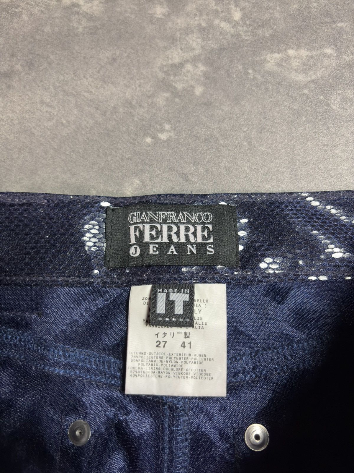 Gianfranco Ferre DSWT Blue Glitter Loose Light Trousers Pants 27 Rare Size 27" / US 4 / IT 40 - 10 Thumbnail