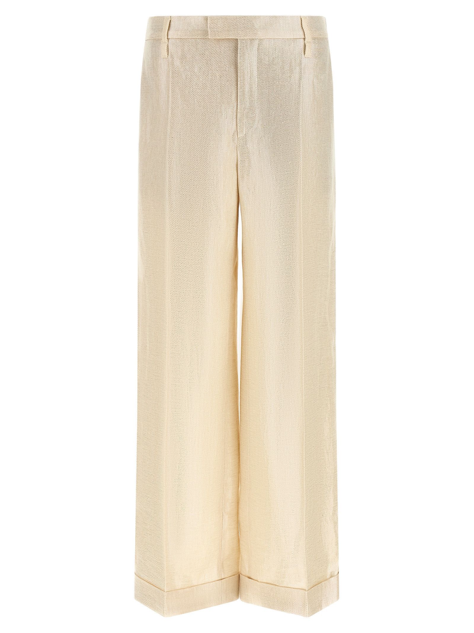 Brunello Cucinelli Lamé Linen Pants Size 28" / US 6 / IT 42 - 1 Thumbnail