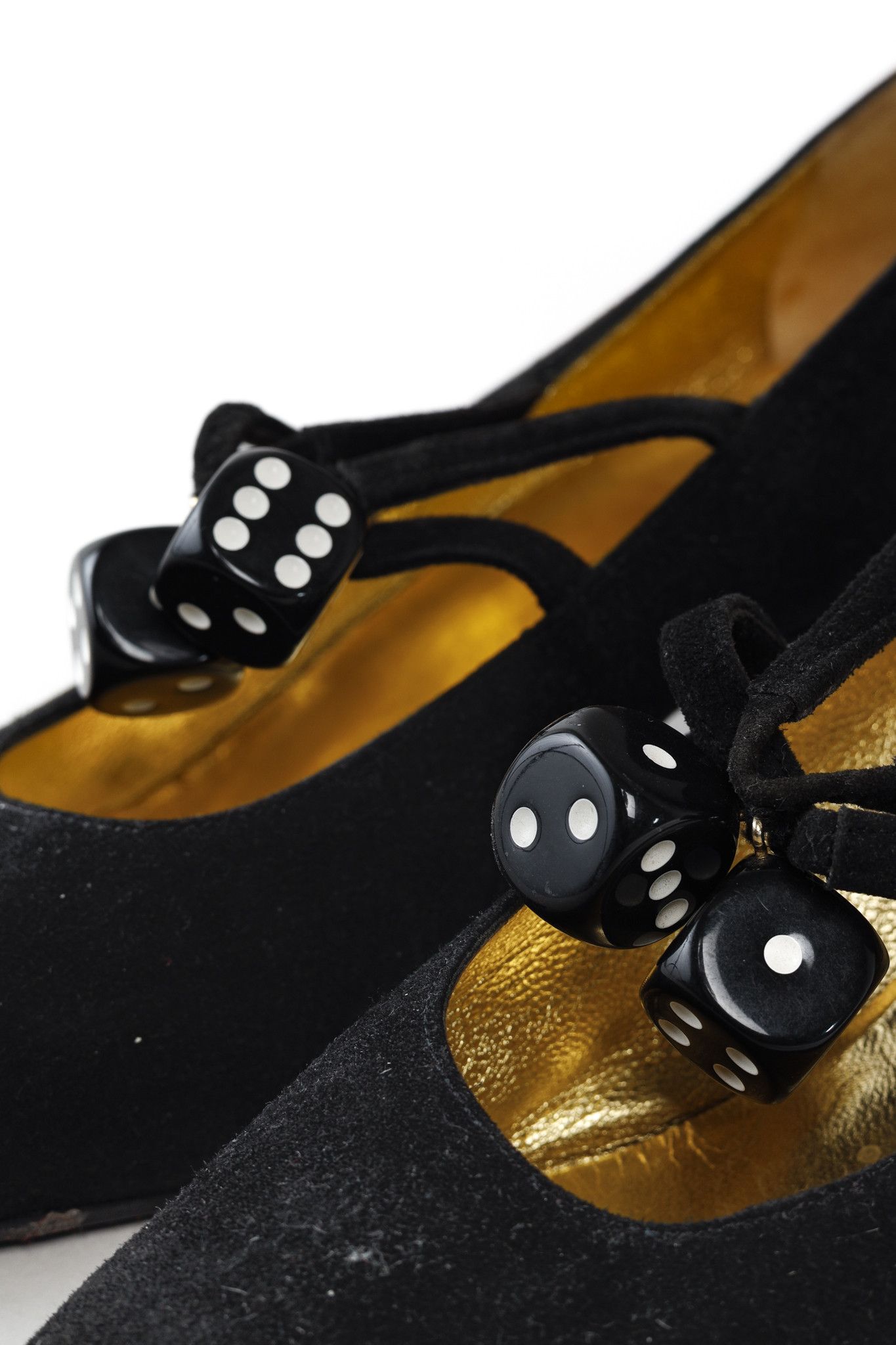 Moschino Moschino Vintage Black Suede Lucky Dice Pumps Size US 6.5 / IT 36.5 - 7 Thumbnail