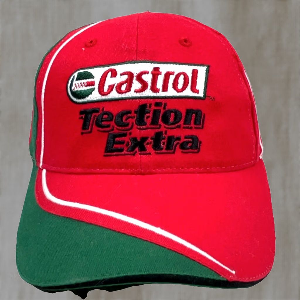Vintage Castrol Hat Cap Strap Back Red Green Dad Baseball Racing Tection Extra VTG Size ONE SIZE - 1 Thumbnail