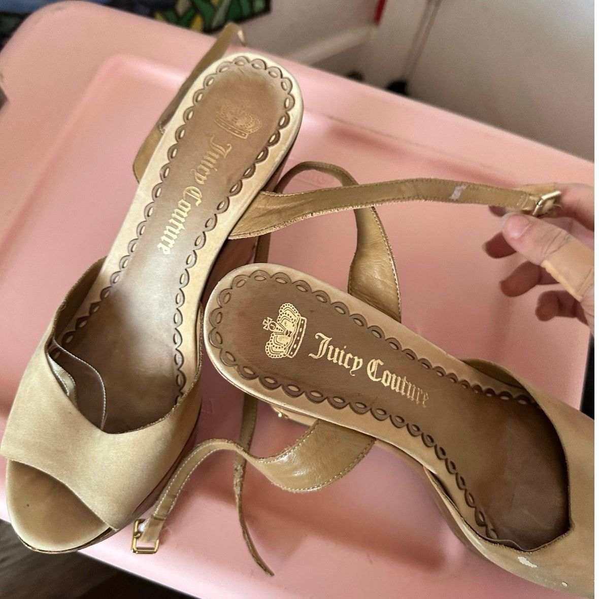 Juicy Couture juicy couture platform wedge heels open toed sandal shoes Size US 8.5 / IT 38.5 - 4 Thumbnail