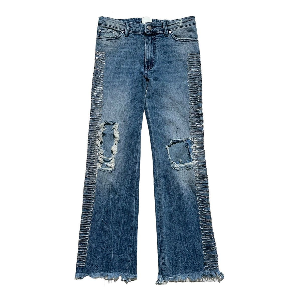 image of Alchemist Chain Link Distressed Denim in Blue, Men's (Size 28)
