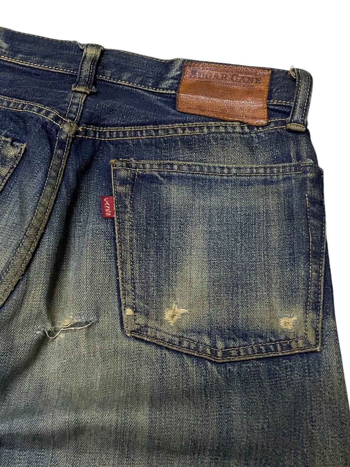 Kapital × Sugar Cane × Toyo Enterprises Vintage Sugar Canes 140z Hemp Green Selvedge Mud Wash Jeans Size US 29 - 18 Thumbnail