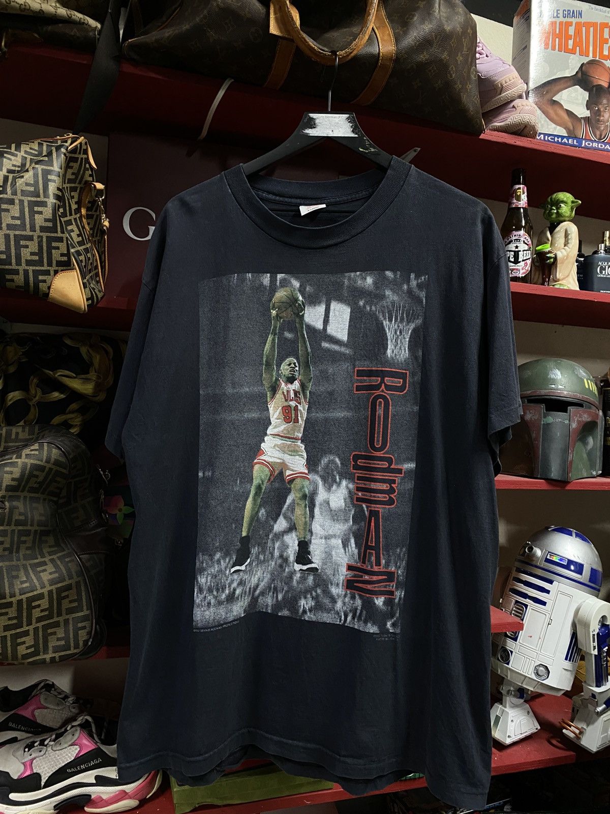 NBA × Rap Tees × Vintage Vintage 90’s Dennis Rodman 1997 Tee Shirt XLarge Size US XL / EU 56 / 4 - 3 Thumbnail