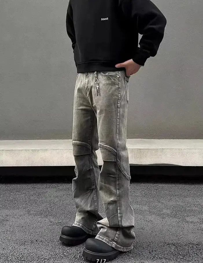 Japanese Brand Ropa Y2K Vintage Grey Pleated Jeans Size US 32 / EU 48 - 6 Thumbnail