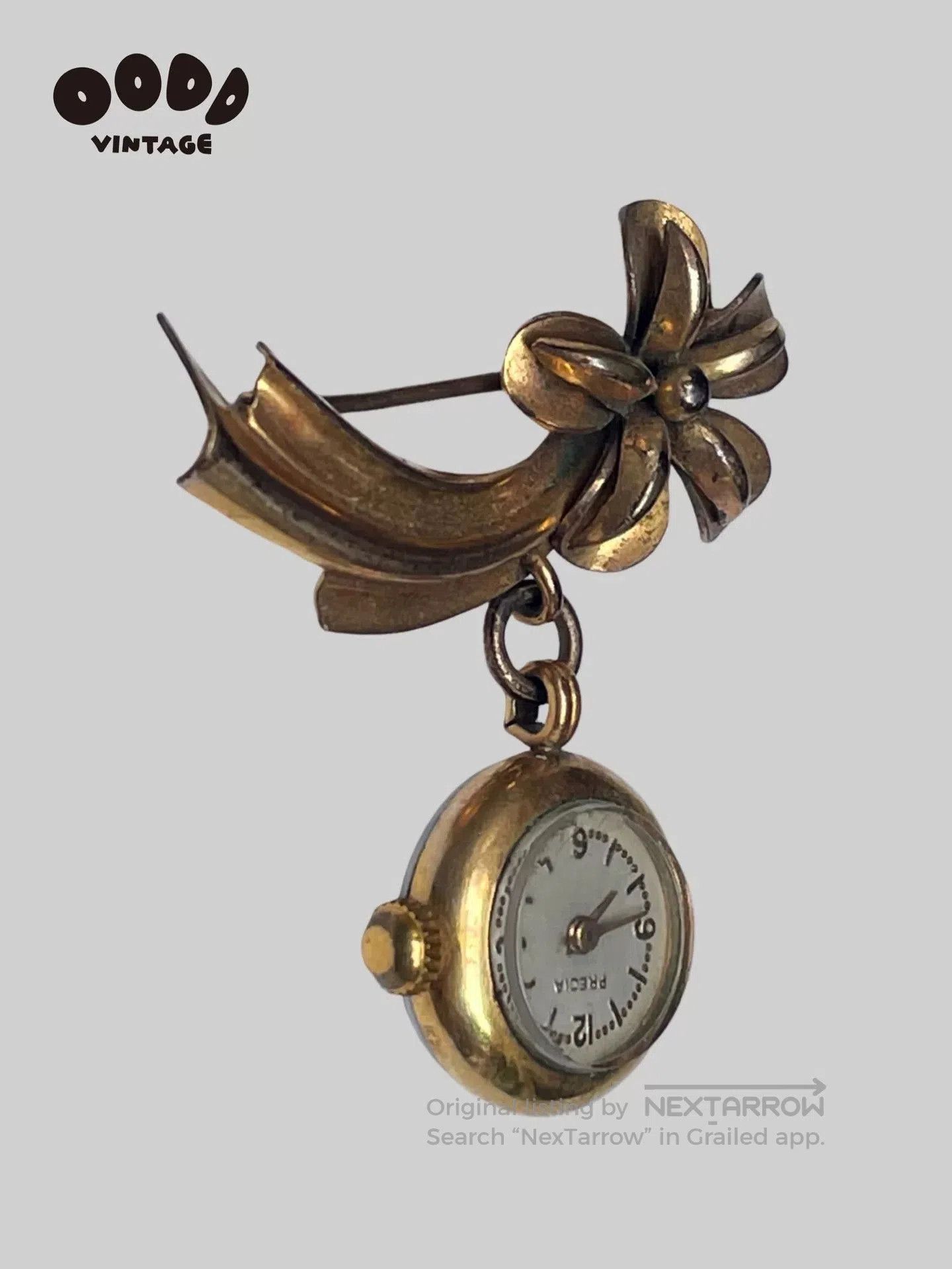 Japanese Brand Vintage Precia Floral Watch Brooch. Size ONE SIZE - 2 Thumbnail