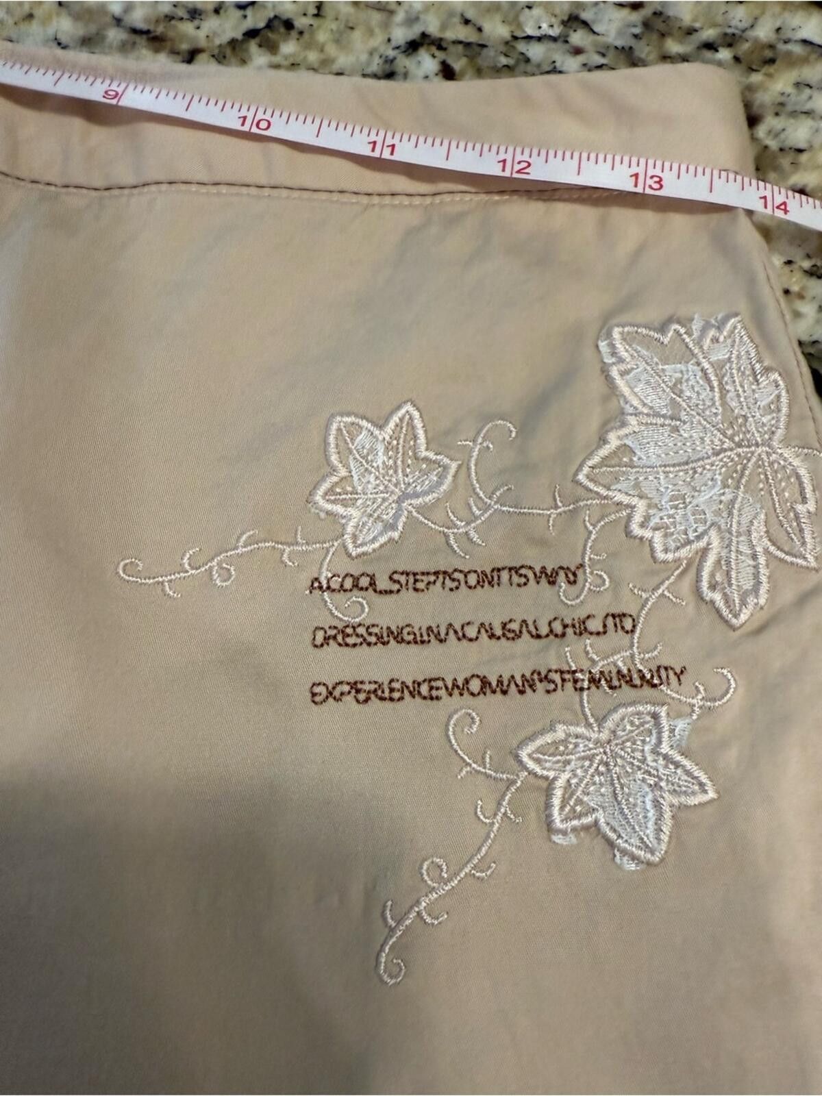 Other Lishiqi floral & positive affirmation khaki pants 28” waist Size 28" / US 6 / IT 42 - 9 Thumbnail
