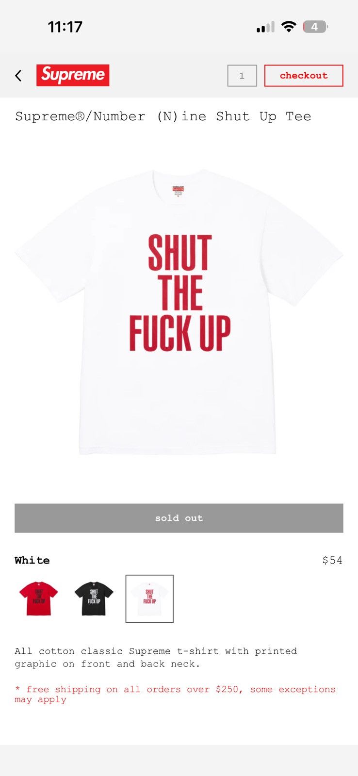 Supreme Supreme STFU Tee White Size US L / EU 52-54 / 3 - 1 Thumbnail