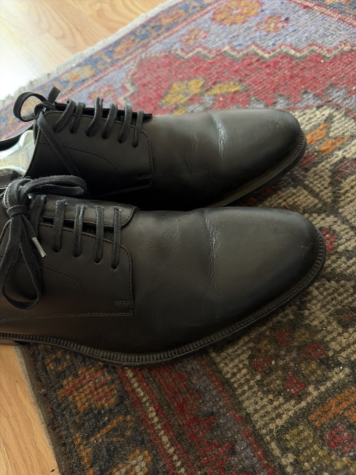 Harrys Of London Black Cap-toe Leather Derby by Harrys of London Size US 10.5 / EU 43-44 - 6 Thumbnail