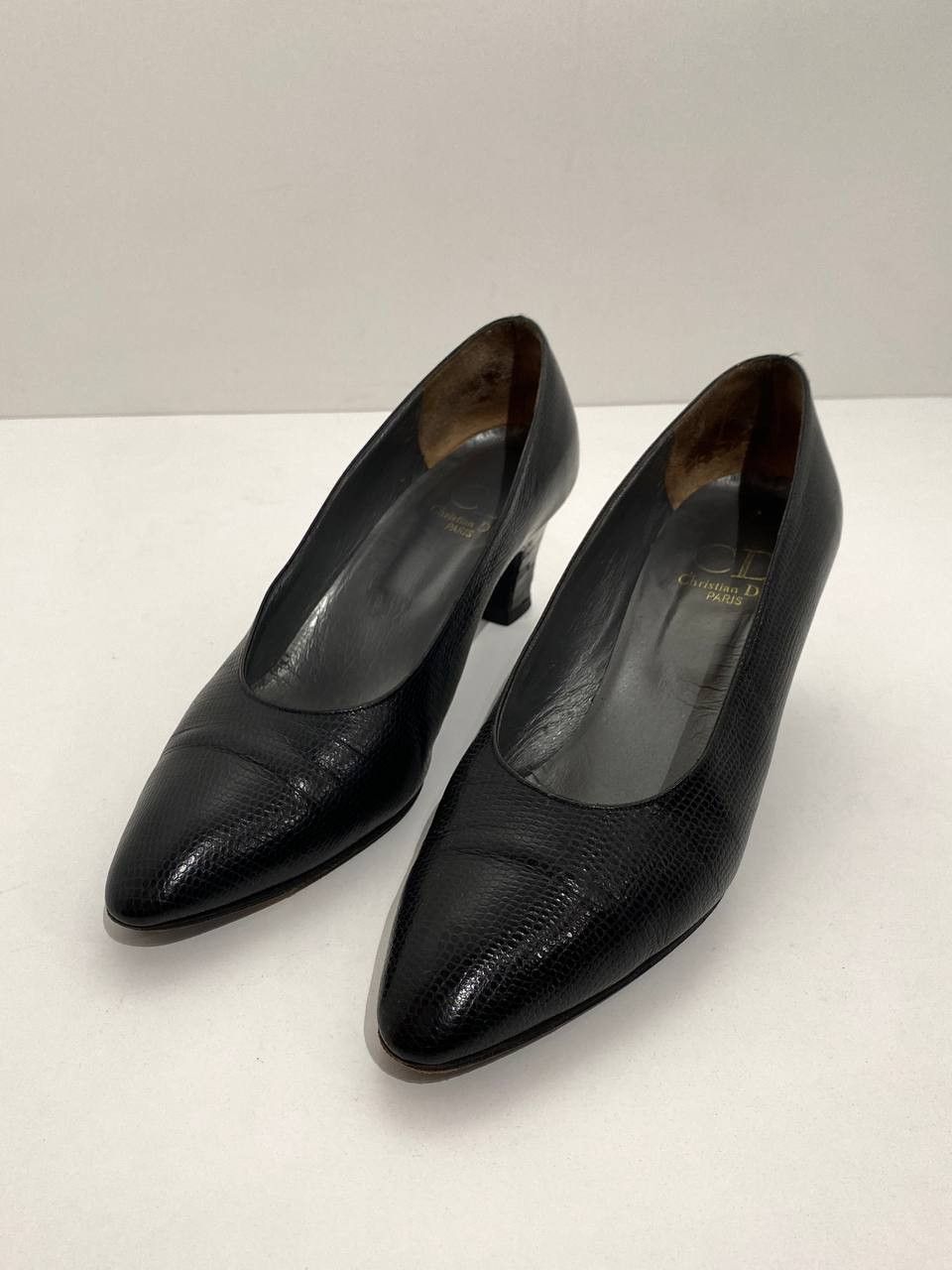 Dior Dior CD Leather Snake Printed Toe Black Heels Pumps Size US 9 / IT 39 - 3 Thumbnail