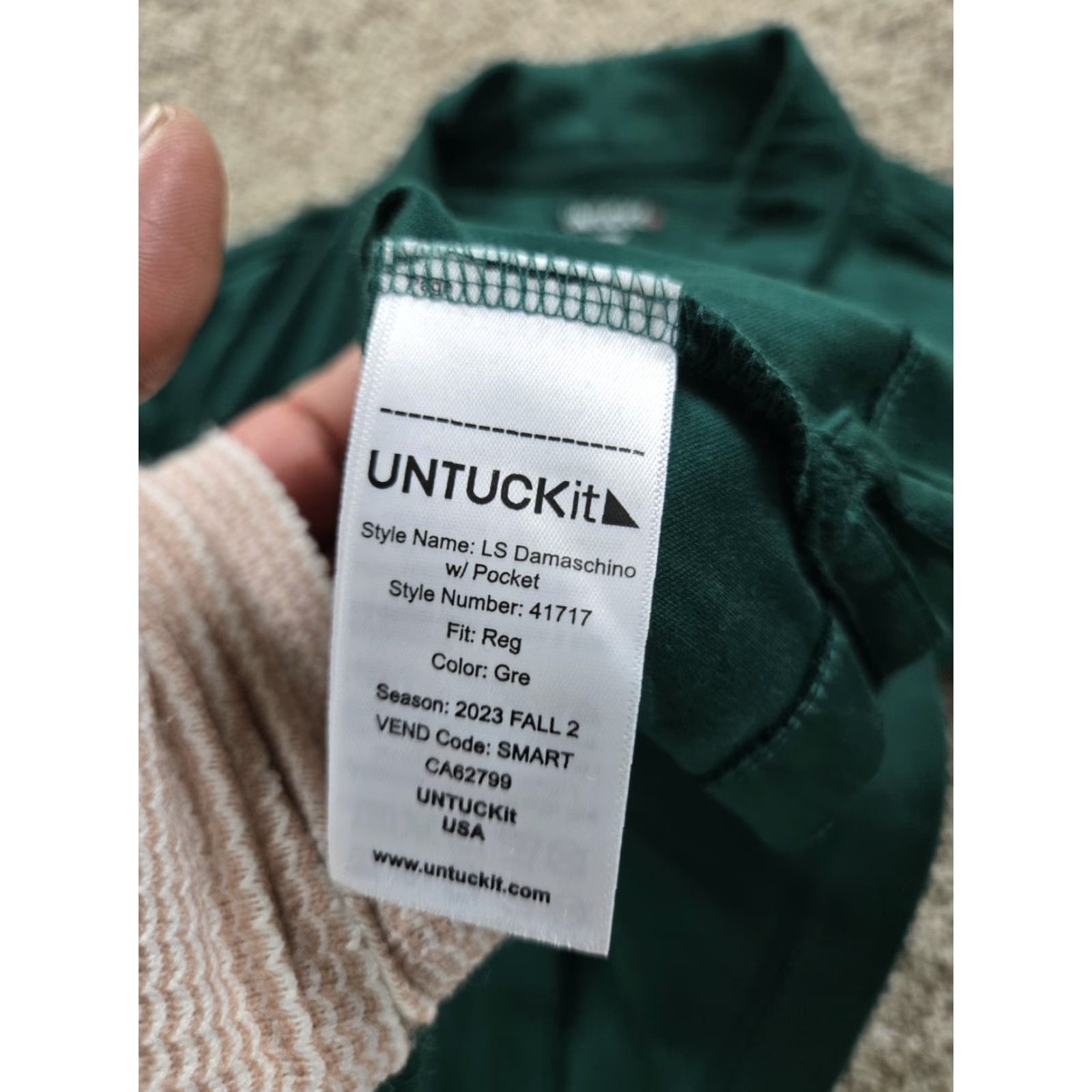 UNTUCKit UNTUCKit Polo Shirt Mens Large Green Long Sleeve Cotton Pullover Size US L / EU 52-54 / 3 - 6 Thumbnail