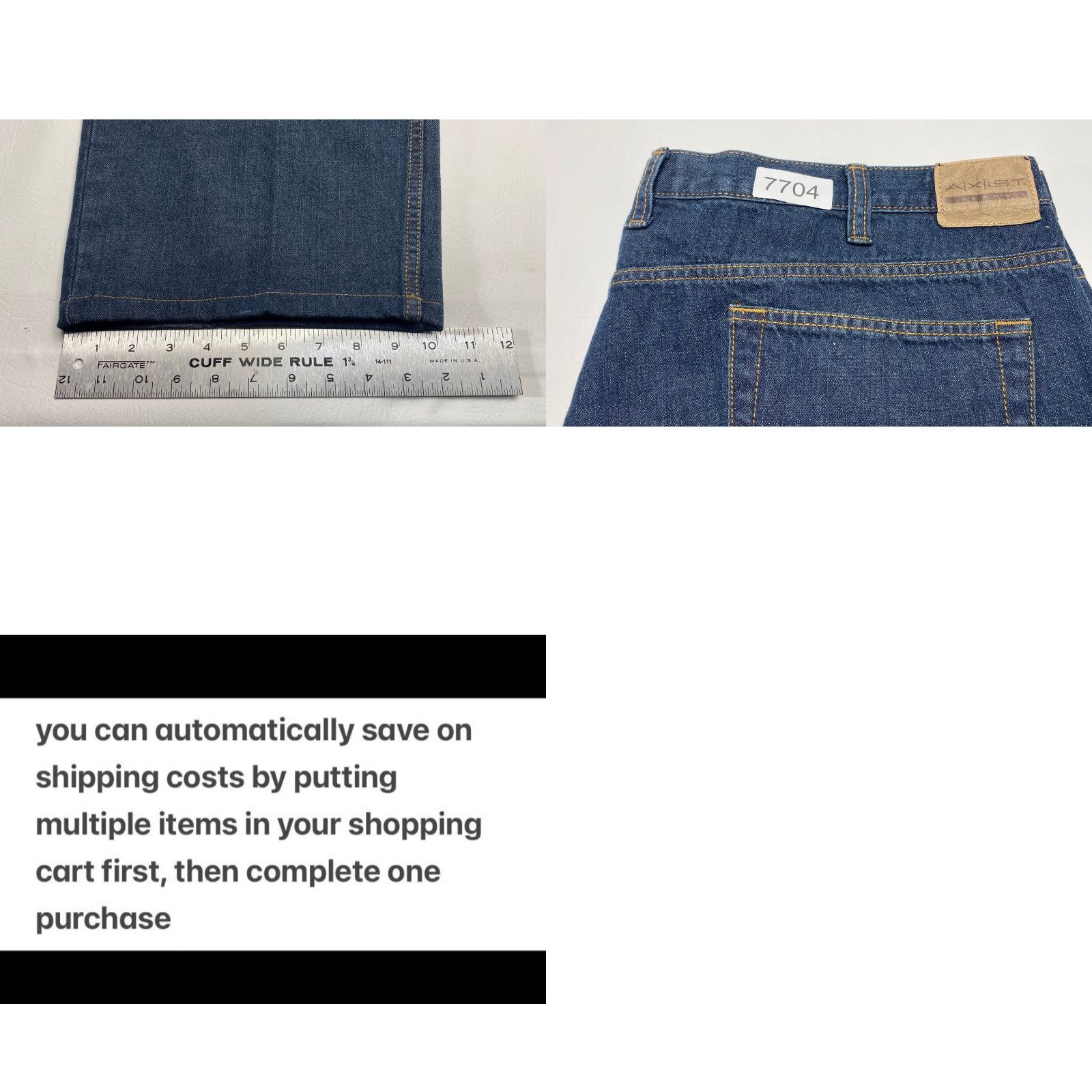 Denime VINTAGE NEW Mens Jeans 44x25 Axist Classic Blue Denim Relaxed Fit 100% Cotton NWT 7704 Size US 44 / EU 60 - 9 Thumbnail