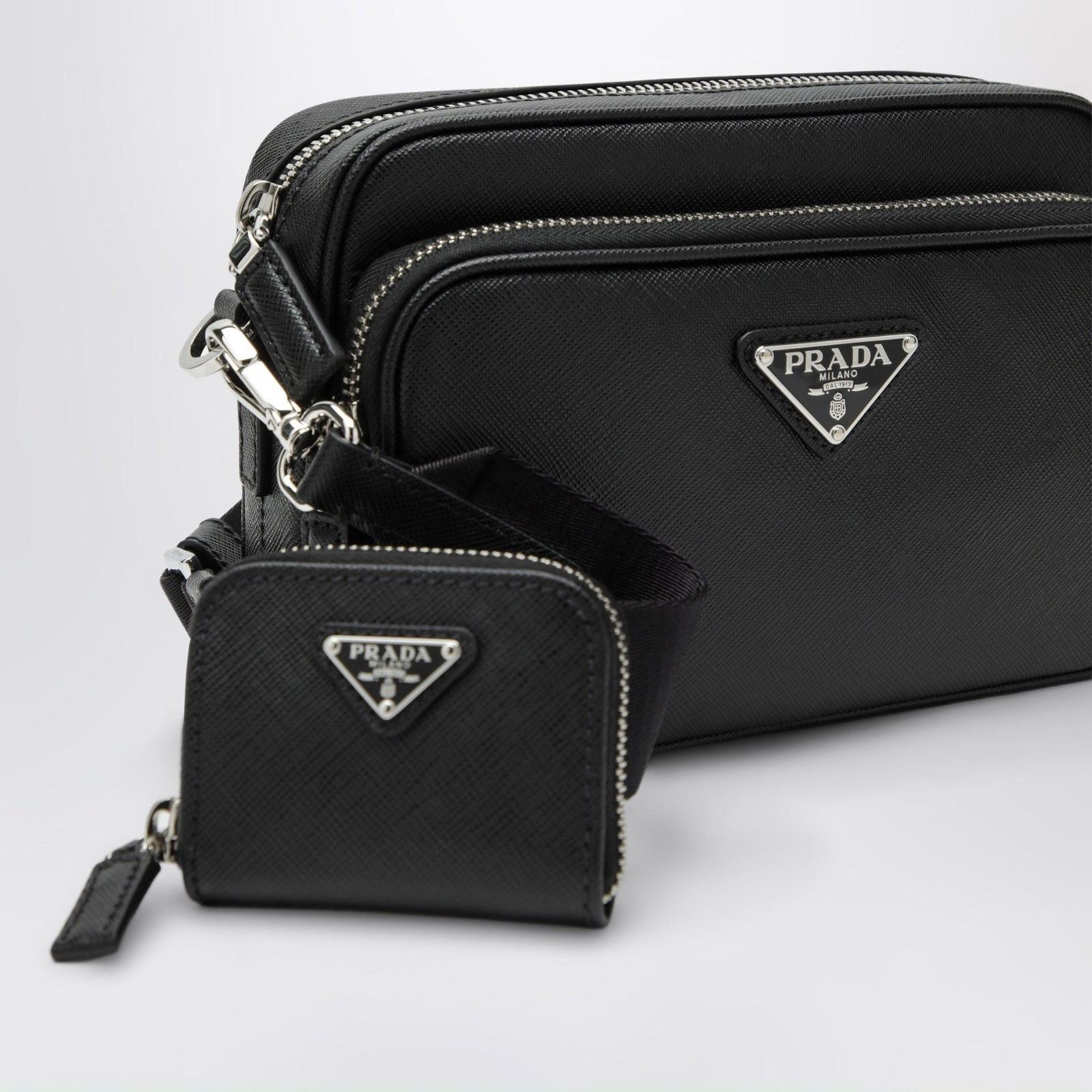 Prada PRADA $3350 Saffiano Leather Black Shoulder Bag New & Authen Size ONE SIZE - 5 Thumbnail
