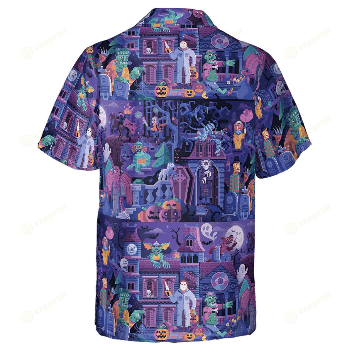 Designer × The Unbranded Brand Retro Monster Party Hawaiian Shirt – Vintage Horror Vibes Size US M / EU 48-50 / 2 - 3 Thumbnail