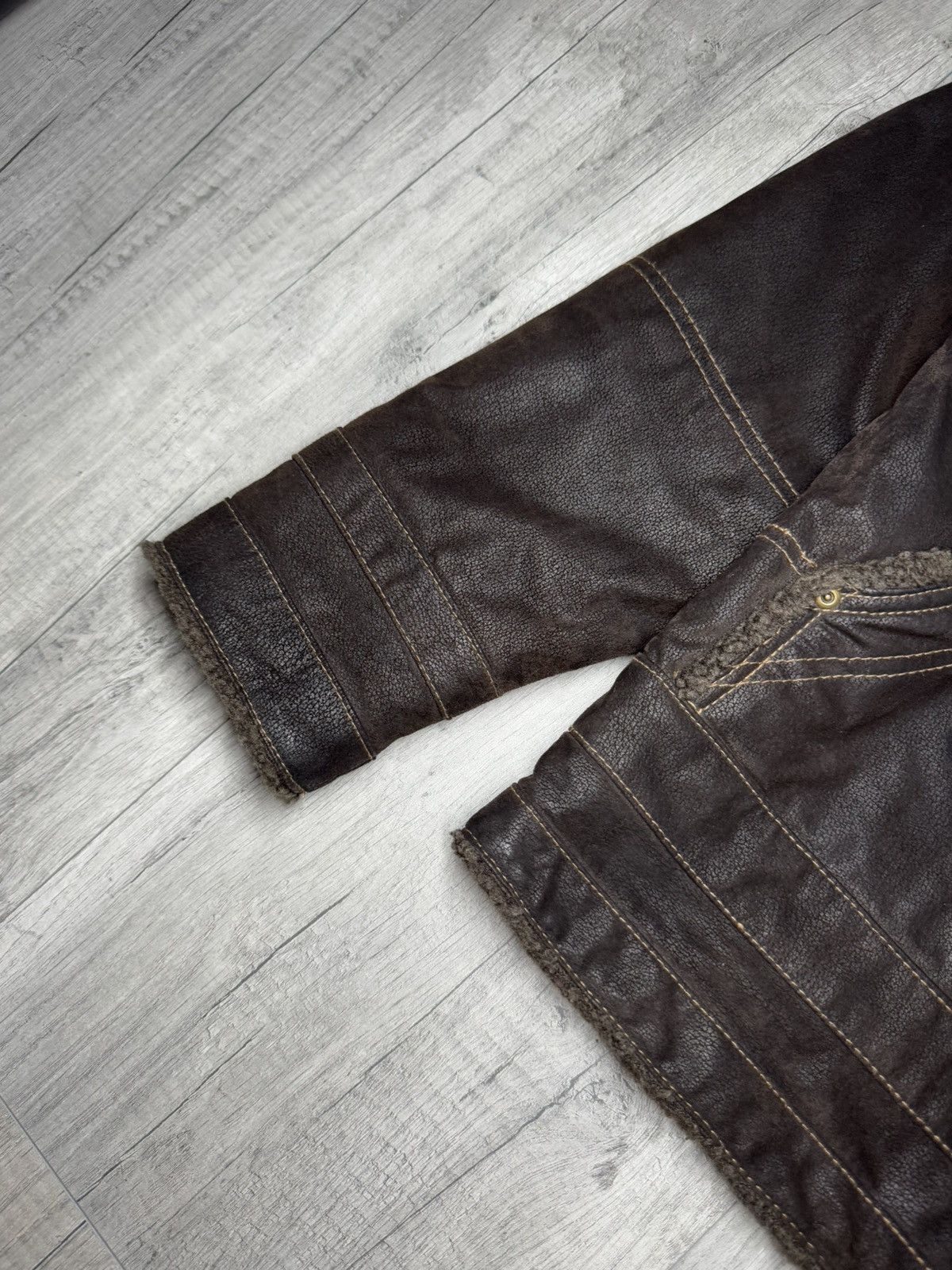 Genuine Leather × Vintage Vintagge leather jacket L avant garde retro Size US L / EU 52-54 / 3 - 3 Thumbnail