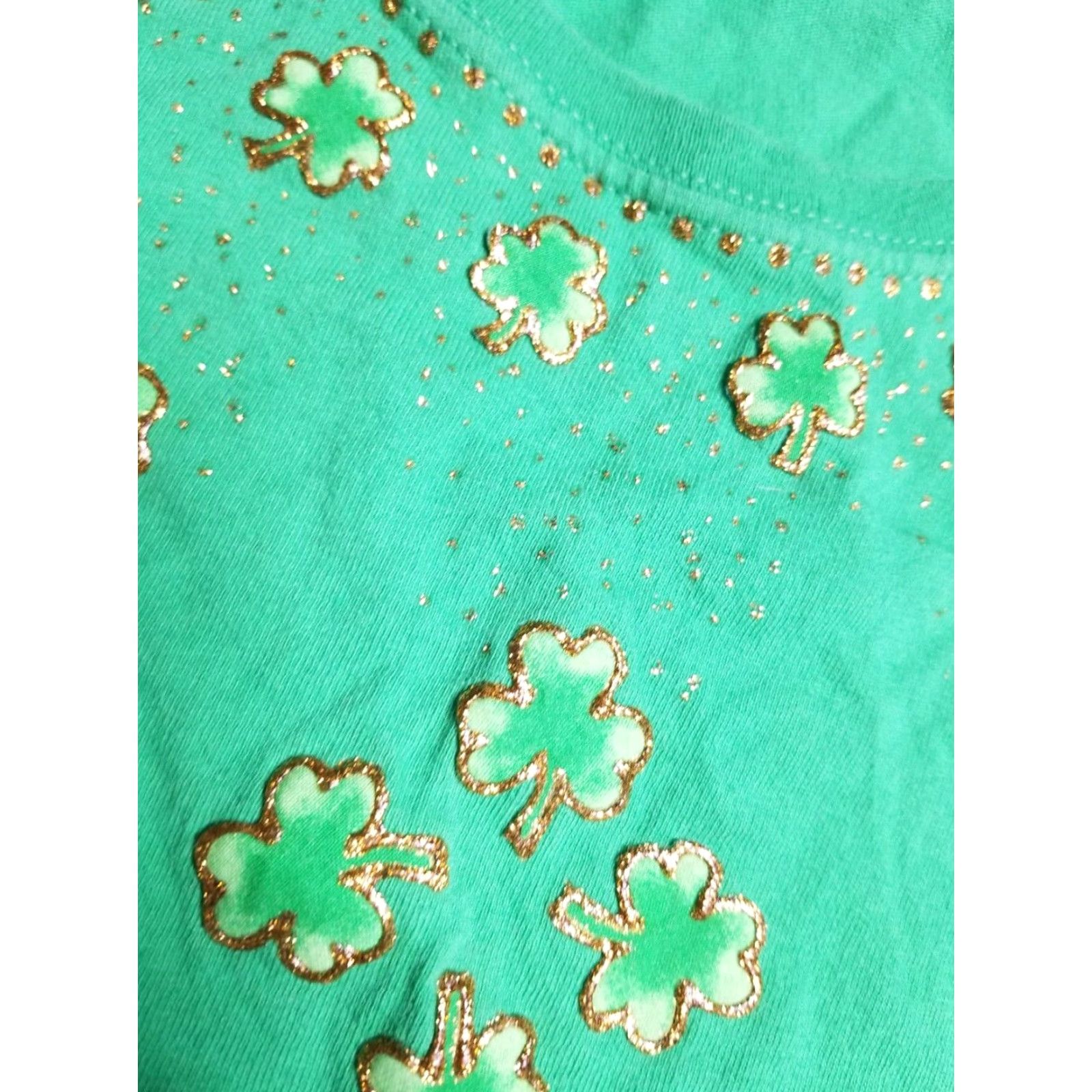 Hanes VINTAGE Hanes Her Way 90s Shamrock T Shirt Green St. Patrick's Day Womens Large Relaxed Fit Size L / US 10 / IT 46 - 3 Thumbnail
