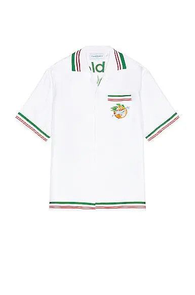Casablanca o1mle0326 Knitted Collar Short Sleeve Shirt in White Size US M / EU 48-50 / 2 - 2 Thumbnail