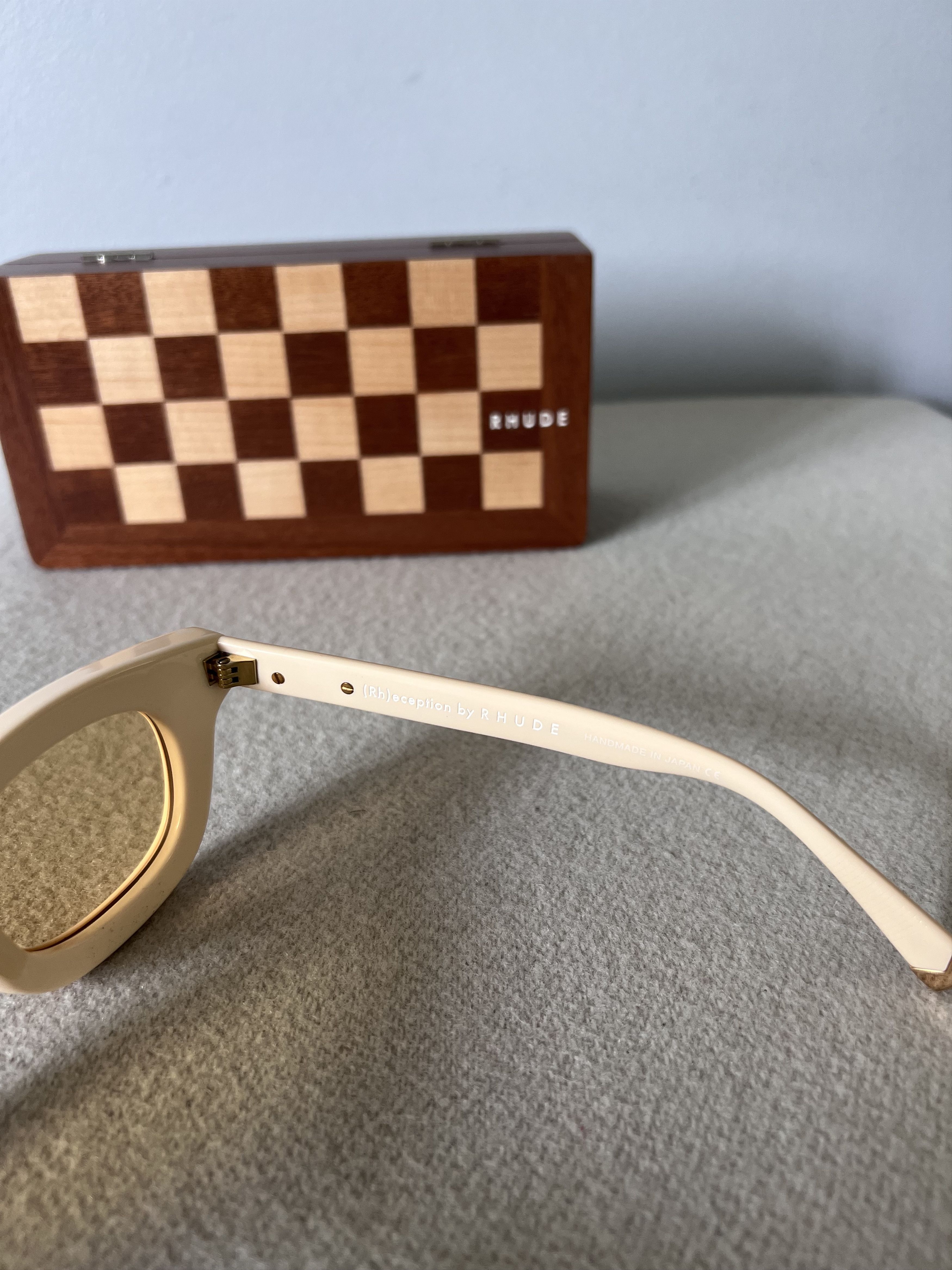Rhude Rhude New Rhodeo Sunglasses in White with Yellow Lens Size ONE SIZE - 7 Thumbnail