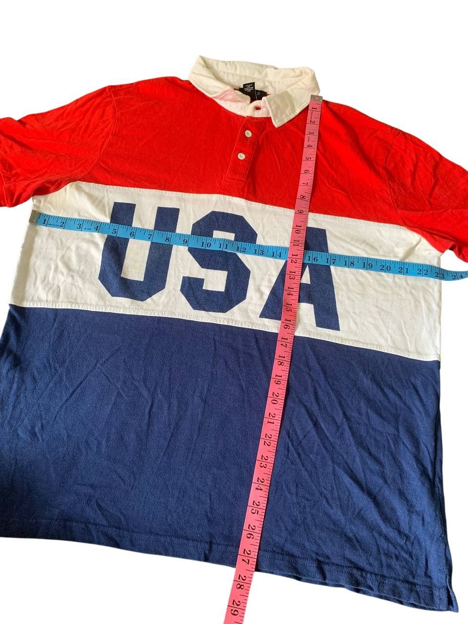 Other Spell Out USA three Color Stripe Polo Shirt Size US L / EU 52-54 / 3 - 4 Thumbnail
