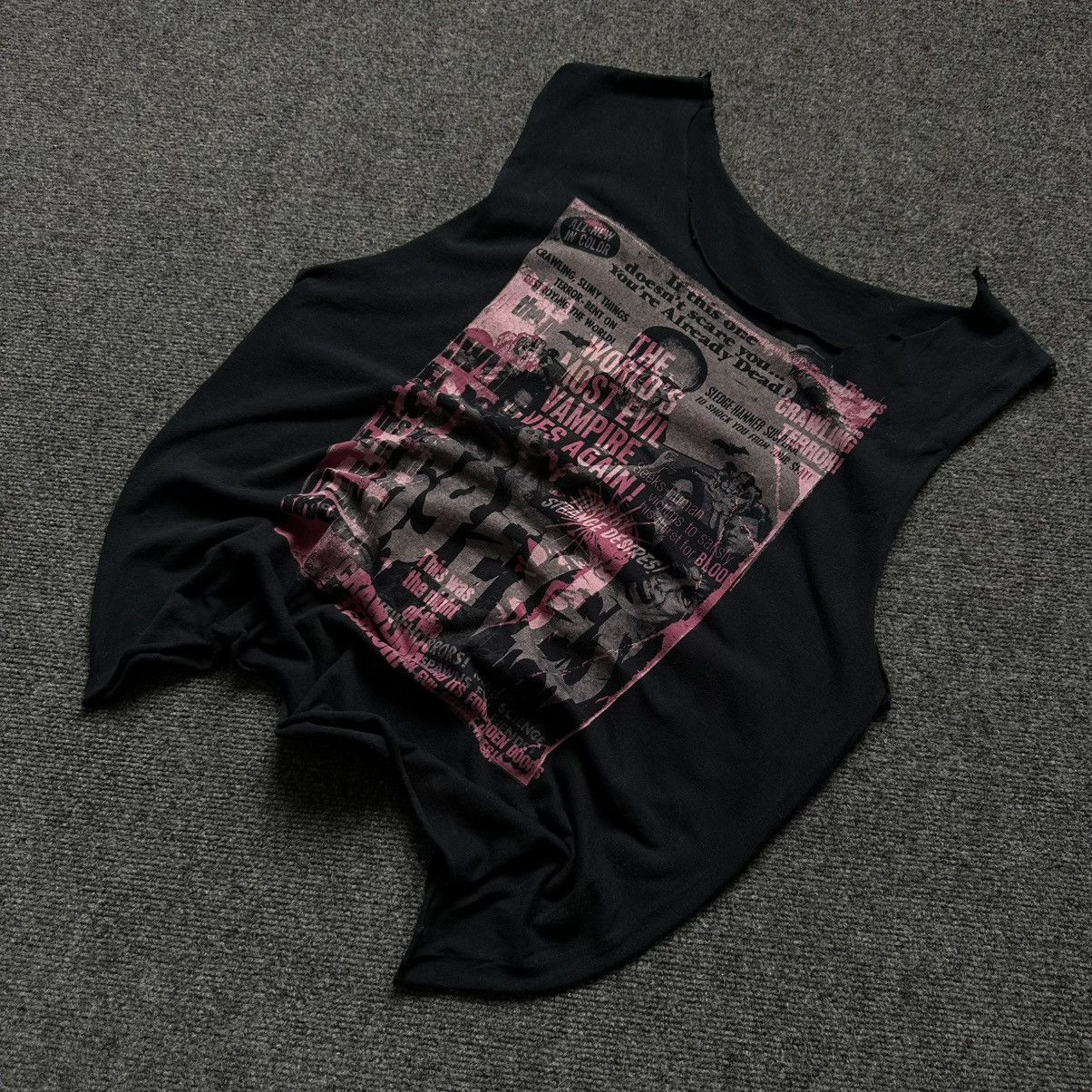Issey Miyake VTG Punk 69 Eyes Tank Top Sleeve Grunge Pop Rave 67 00s USA Size US L / EU 52-54 / 3 - 1 Thumbnail