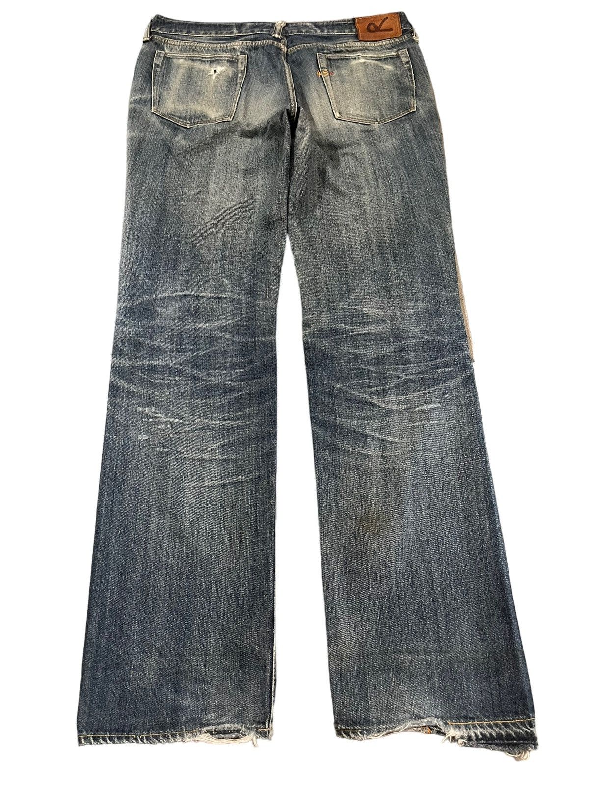 45rpm Vintage Japanese 45rpm Studio Blue Wash Distress Loose Jeans Size US 32 / EU 48 - 2 Thumbnail