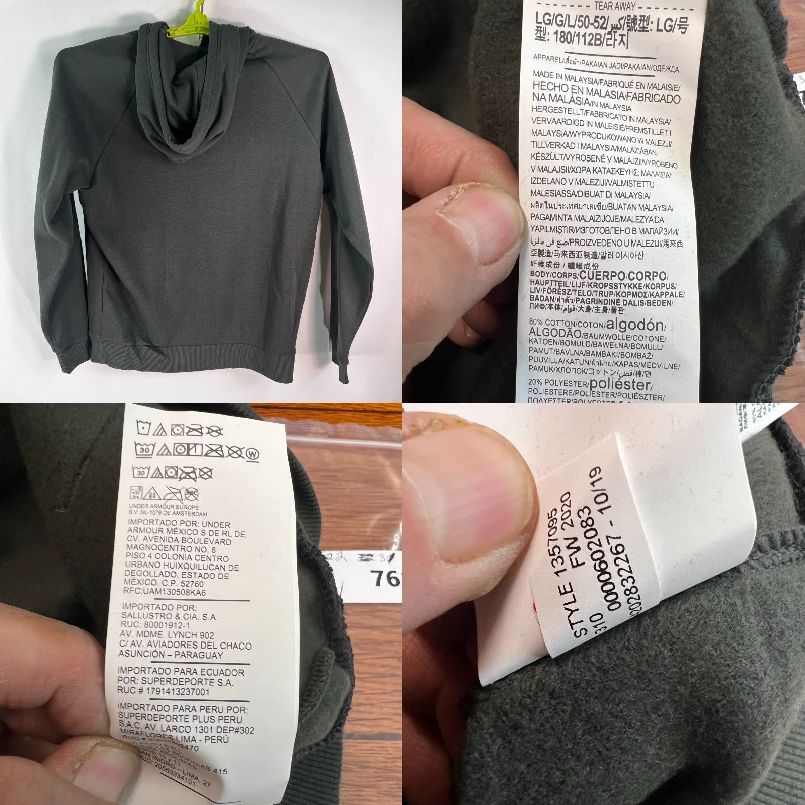 Under Armour Under Armour Cold Gear Hoodie Mens Size L Long Sleeves Pockets Loose Fit Gray" Size US L / EU 52-54 / 3 - 8 Thumbnail