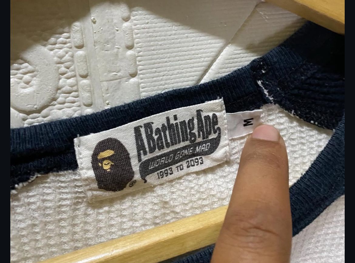 Bape 2000s A Bathing Ape Iconic Logo Thermal Longsleeve Shirt Size US M / EU 48-50 / 2 - 4 Thumbnail