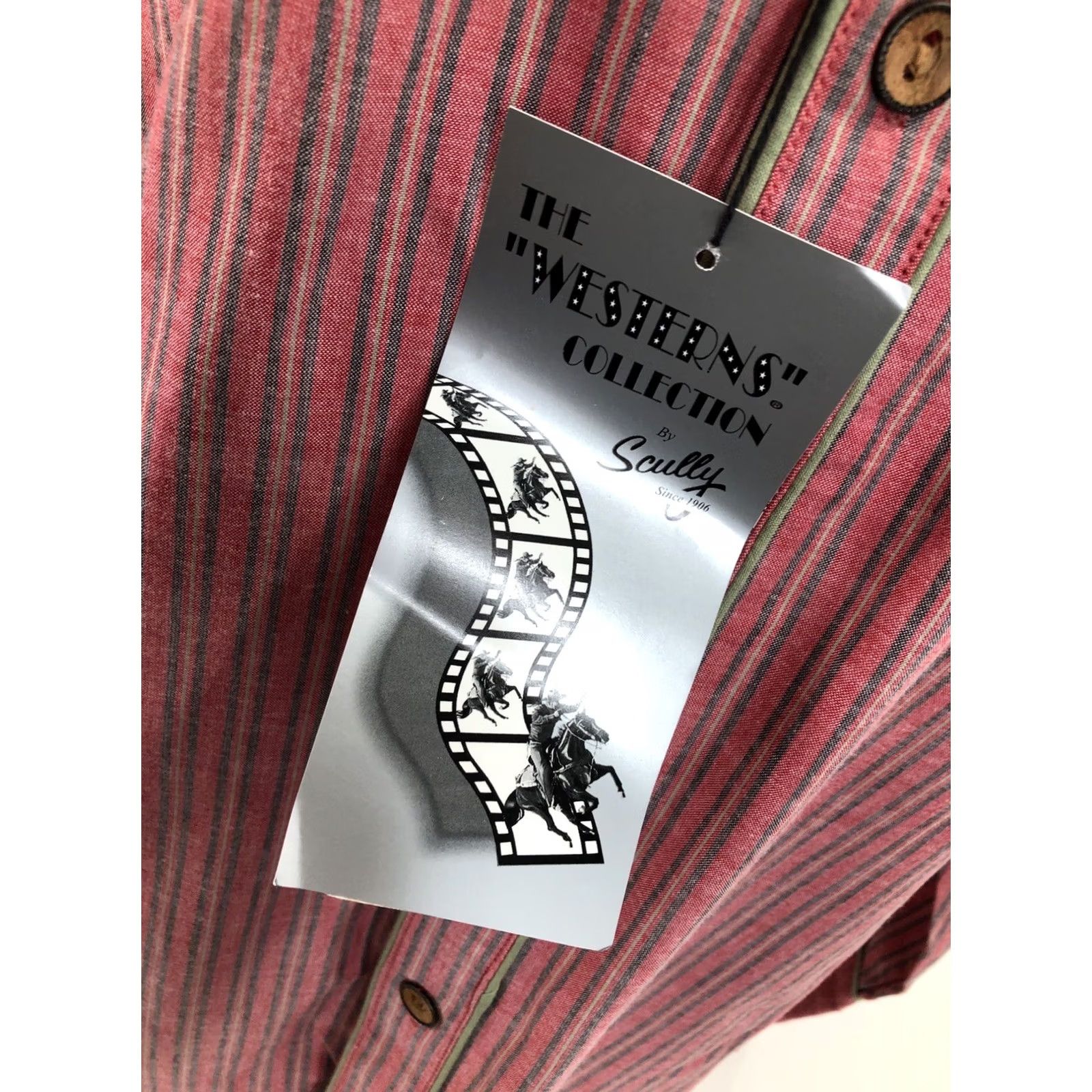 Scully Scully Western Shirt M Striped Button-Up Long Sleeve Vintage CORRIGAN NEW w TAG Mens Pink / Green / Blue Size US M / EU 48-50 / 2 - 3 Thumbnail