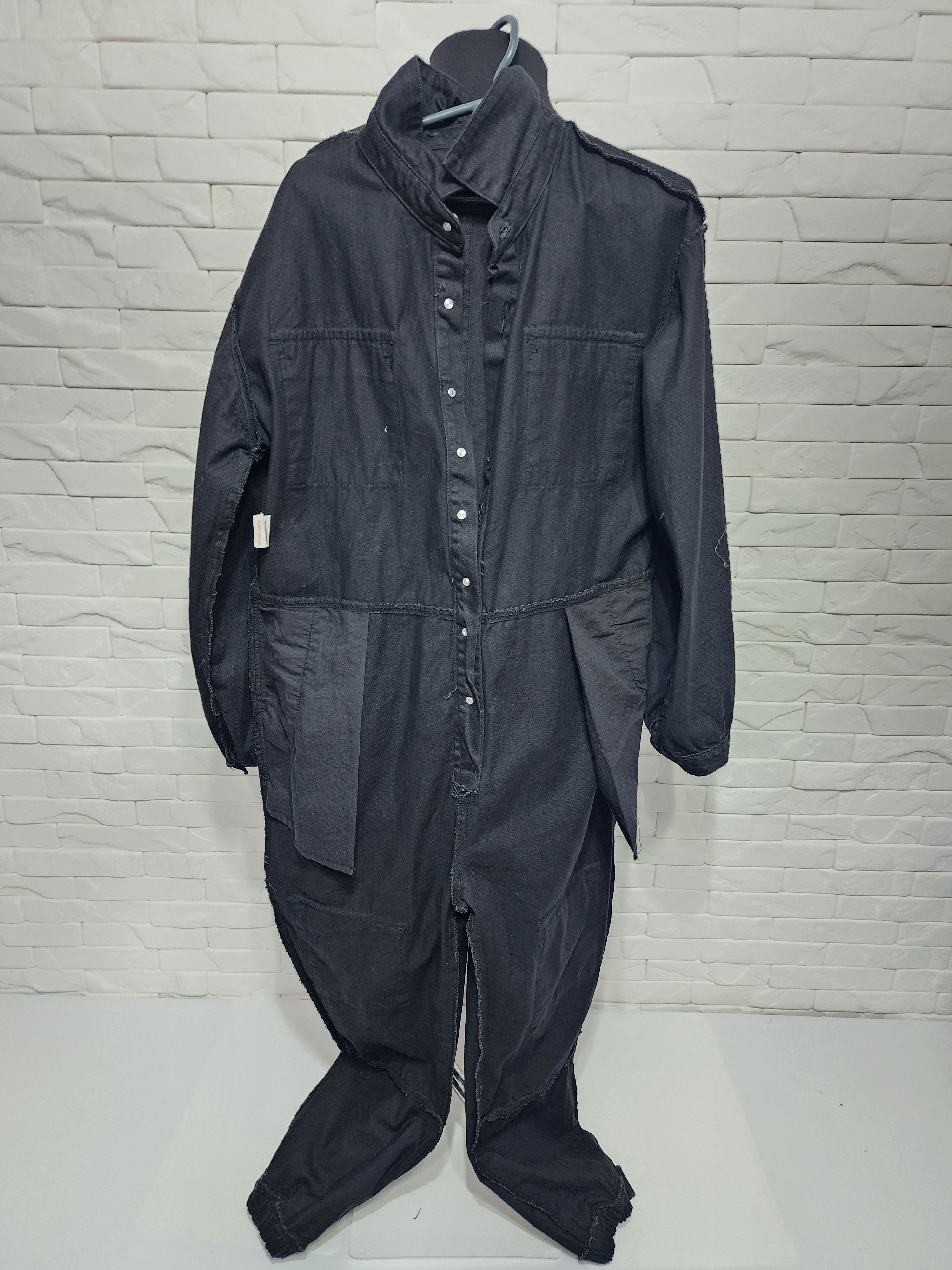 Denim & Co. Women's black jumpsuit made of reliable denim. Size 34" / US 12 / IT 48 - 7 Thumbnail